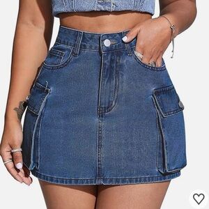 Stylish Blue Denim Mini Skirt